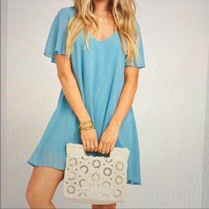 SHOW ME YOUR MUMU | Kylie Short Sleeve Mini Dress in Blue Moon Women’s Size XS